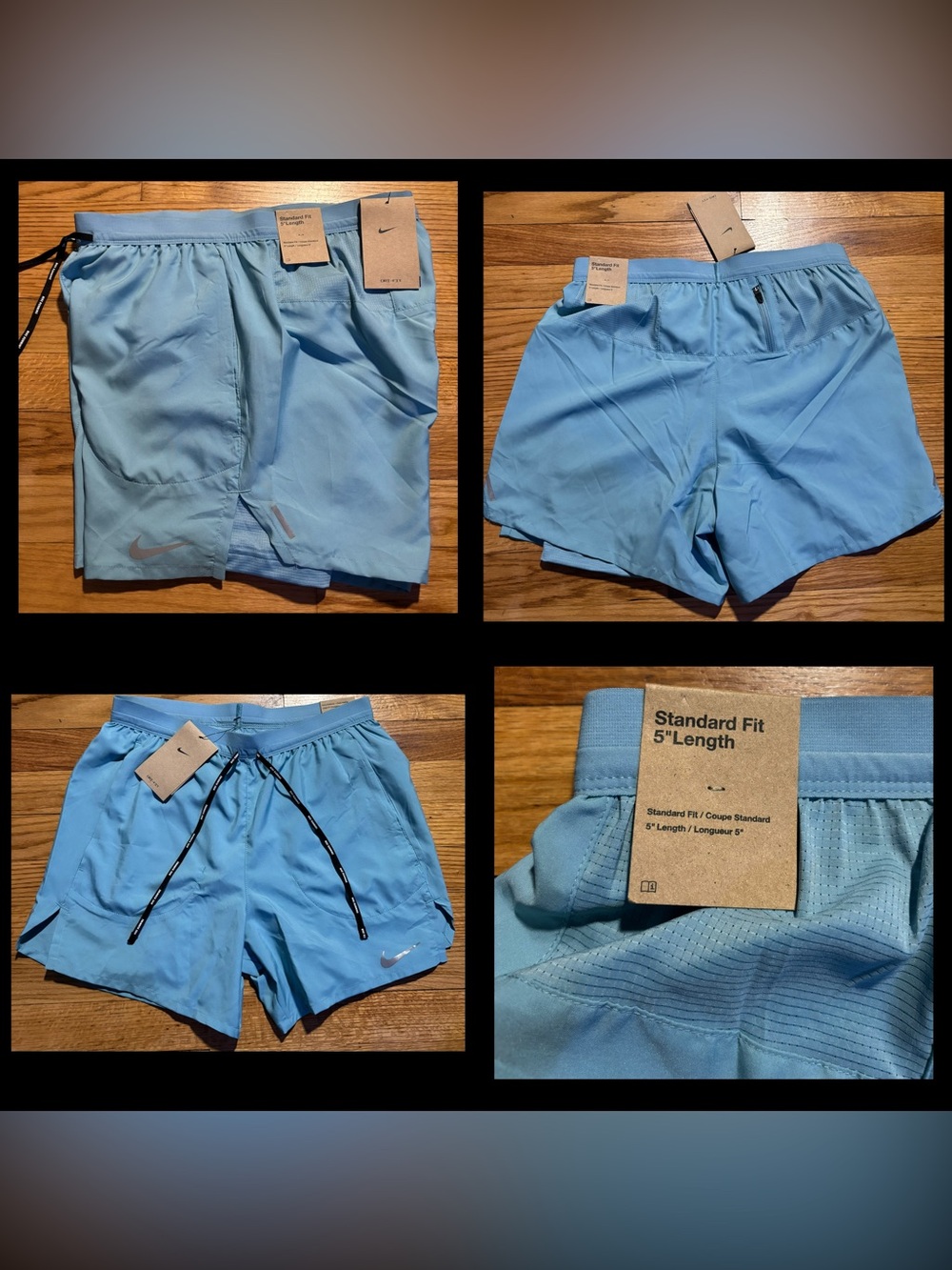 Nike Flex Stride Running Shorts Bright Blue Lined Reflective 5" Inseam NEW! sz S